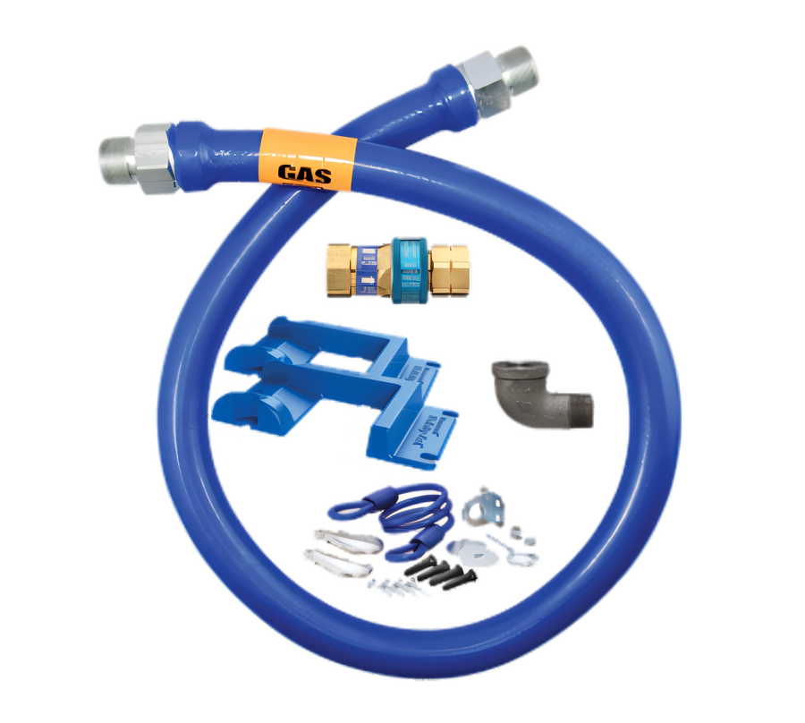 Product image #1 for Dormont Blue Hose 60-Inch Moveable Gas Connector, 1-Inch ID, with SnapFast QD and Safety Set