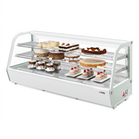 KoolMore 60-Inch Countertop Full-Service Refrigerated Display Case with Dual Sliding Glass Doors, White