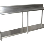 Thumbnail image #1 for BK Resources SVTR5-8424 84-Inch Stainless Steel Work Table with 5-Inch Backsplash and Adjustable Undershelf