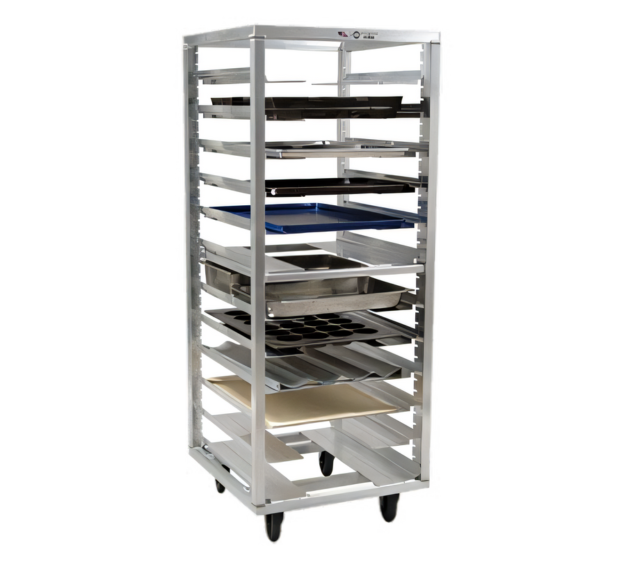 Product image #1 for 64-1/4-Inch High Universal Aluminum Pan Rack with End Loading and 5-Inch Casters