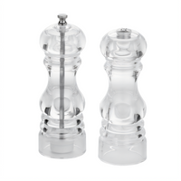 Clear Acrylic Salt & Pepper Mill/Shaker Set, 6-Inch