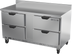 Thumbnail image #1 for Beverage-Air 60-Inch Two-Section Worktop Freezer with 4 Drawers and Foamed-In-Place Backsplash