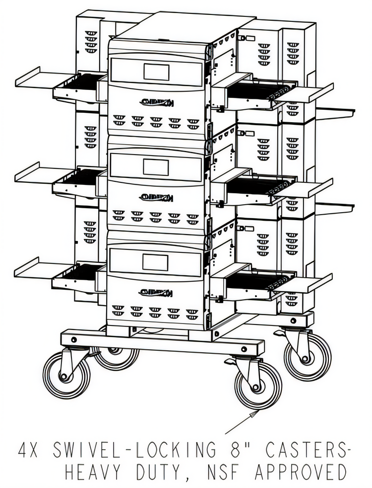 Product image #1 for Ovention Stacking Kit with Cart for 3 S1200 or C1400 Units