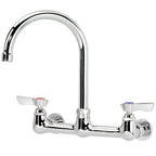 Thumbnail image #1 for Krowne Silver Series 12-801L Commercial Splash-Mounted Faucet, 6-Inch Gooseneck Spout, 8-Inch Centers, Low Lead Case of 12
