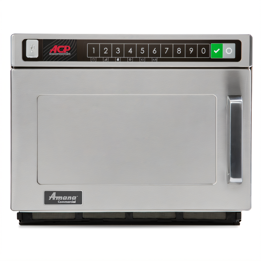 Product image #1 for Amana Commercial Heavy Volume Countertop Microwave Oven, 0.6 Cu. Ft., 1800 Watts, Solid Door, 208/240V