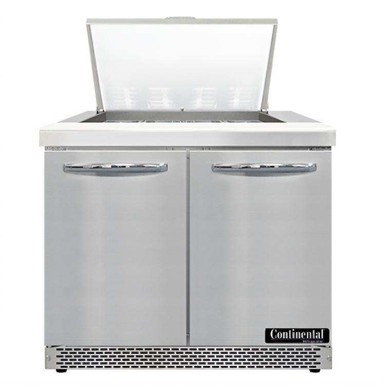 Product image #1 for Mighty Top SW36N12M-FB 36" Two-Section Refrigerated Sandwich Prep Table