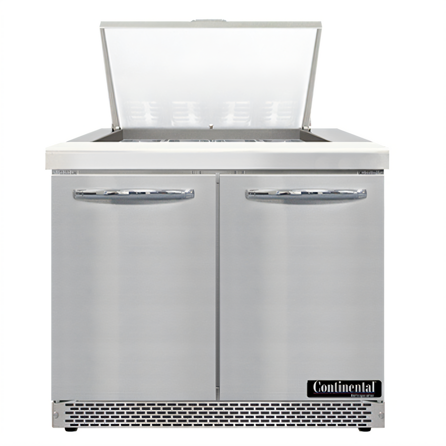Product image #1 for Mighty Top SW36N12M-FB 36" Two-Section Refrigerated Sandwich Prep Table