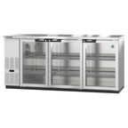 Thumbnail image #1 for Hoshizaki BB80-G-S 80-Inch Three-Section Glass Door Back Bar Cooler, Stainless Steel, 26.74 Cu. Ft., Side-Mount Refrigeration