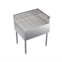 Krowne Royal Series Free-Standing Stainless Steel Right-End Return Underbar Corner Drainboard, 30 x 24 x 36-1/2 Inches O.A.