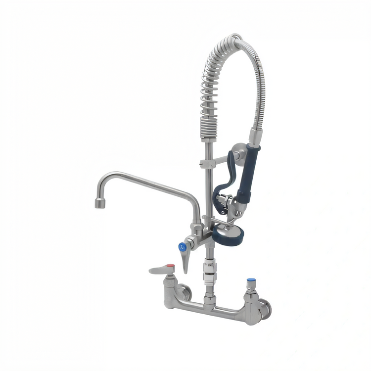 Product image #2 for T&S Brass SMPK-8WLV-08 Mini Pre-Rinse Wall Mount Mixing Faucet with Add-On Faucet