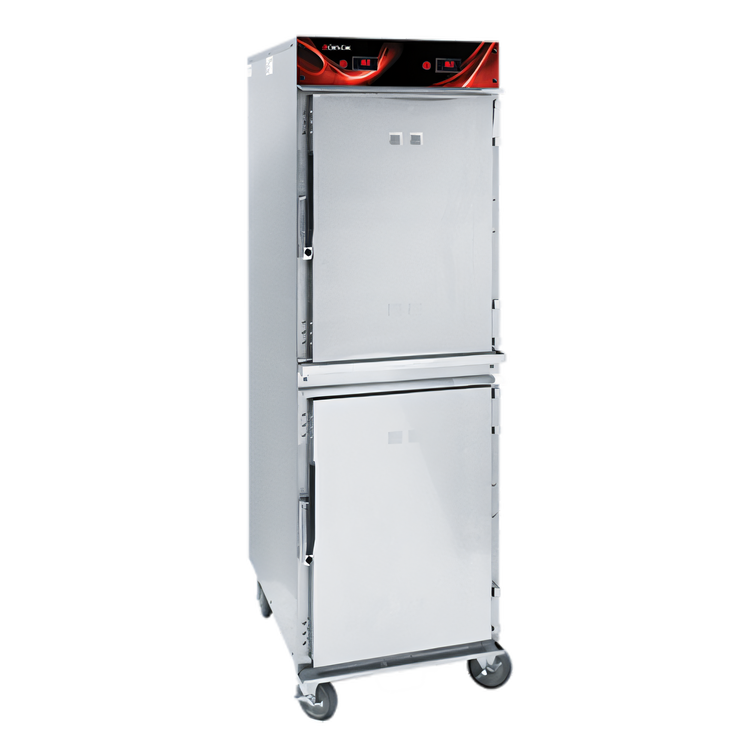Product image #1 for Cres Cor Mobile 2-Compartment Radiant Heated Holding Cabinet with Top-Mount Heater, Dutch Doors, 16-Pan Capacity