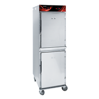 Cres Cor Mobile 2-Compartment Radiant Heated Holding Cabinet with Top-Mount Heater, Dutch Doors, 16-Pan Capacity