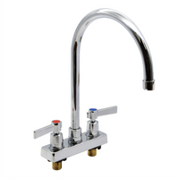 Advance Tabco Heavy Duty Lead-Free Deck-Mounted Manual Faucet with 8-1/2-Inch Gooseneck Spout, 4-Inch Centers