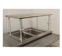Advance Tabco Sleek Shield Cafeteria-Style Single-Sided Food Shield with Adjustable Front Glass, 144 Inches Wide
