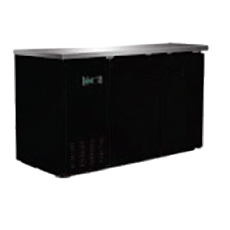 Product image #1 for Serv-Ware 49-Inch 2-Door Back Bar Bottle Cooler, 10 Cu. Ft., Self-Contained, Side-Mounted, 115V