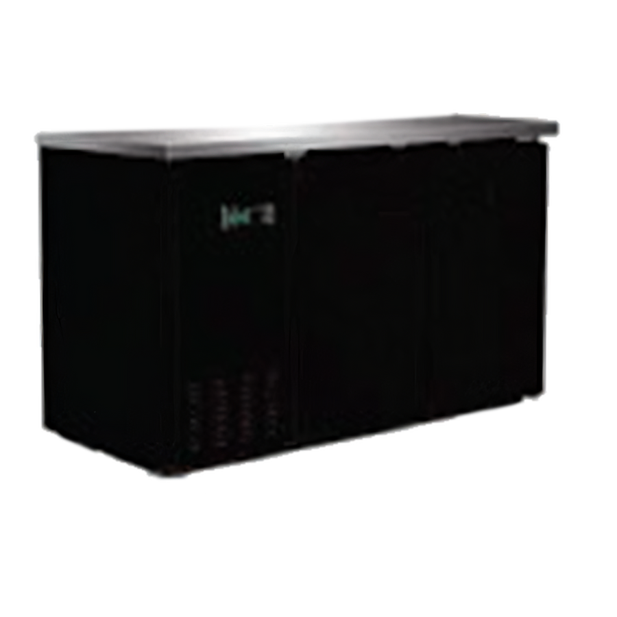 Product image #1 for Serv-Ware 49-Inch 2-Door Back Bar Bottle Cooler, 10 Cu. Ft., Self-Contained, Side-Mounted, 115V