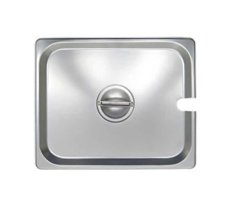 Product image #1 for 1/2 Size Slotted Flat Stainless Steel Steam Table Pan Cover with Recessed Handle