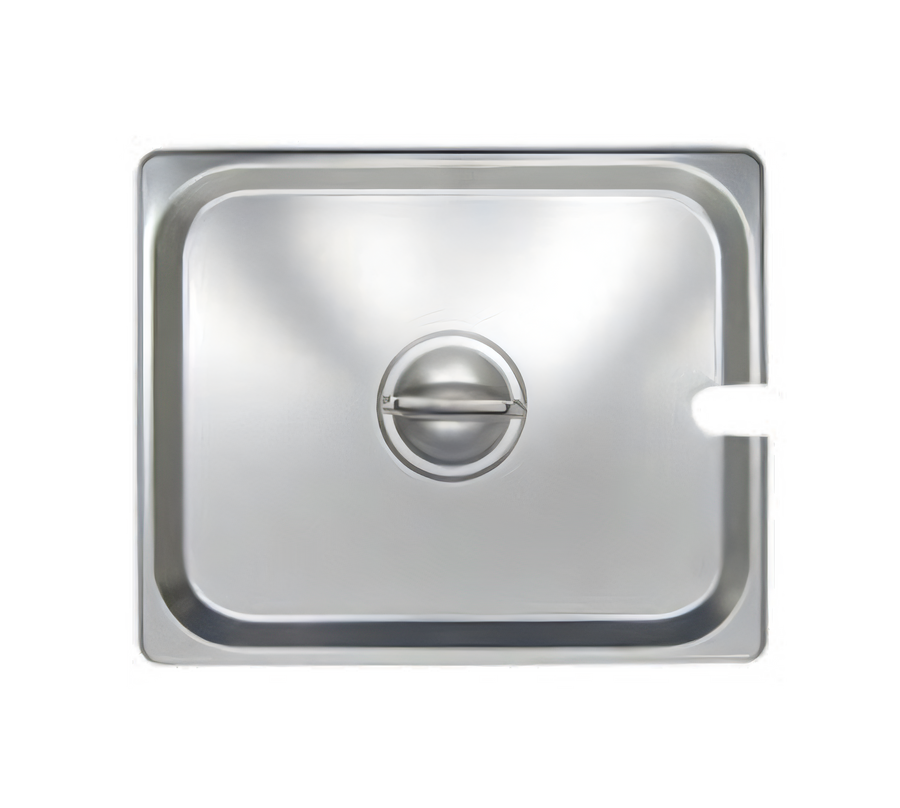 Product image #1 for 1/2 Size Slotted Flat Stainless Steel Steam Table Pan Cover with Recessed Handle