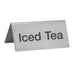 Thumbnail image #1 for Winco Stainless Steel Iced Tea Beverage Tent Sign