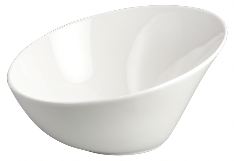 Product image #2 for Winco Ardesia Rimini Creamy White Porcelain Angled Bowl, 1-1/2 Qt, 9-1/2 Inch Dia