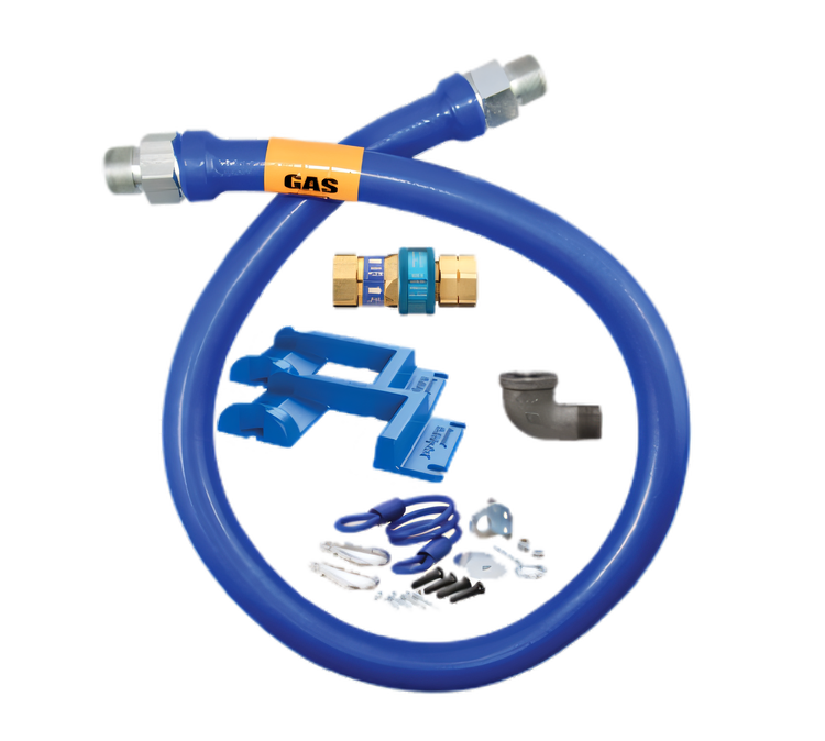 Product image #1 for Dormont Blue Hose 48-Inch Moveable Gas Connector Hose, 3/4-Inch ID, with SnapFast QD and Restraining Device