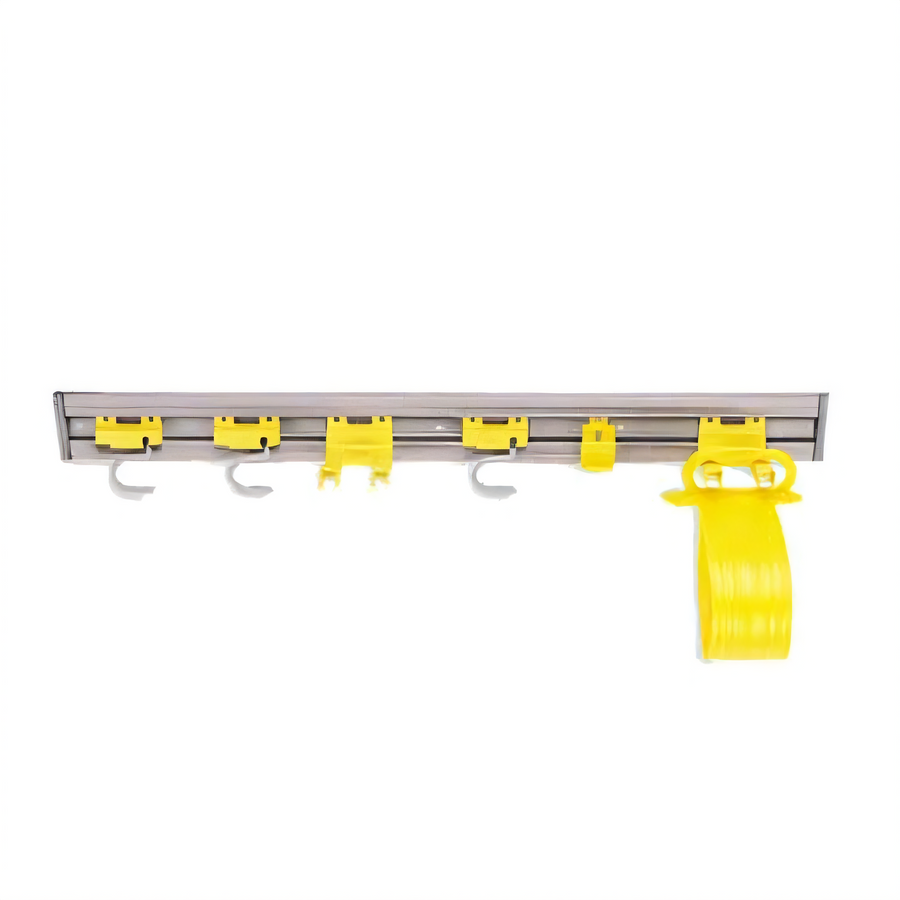 Product image #1 for Rubbermaid Commercial Gray Plastic Closet Organizer/Tool Holder with Deep Double Hooks, 34-Inch Wide