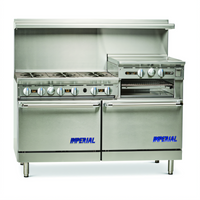 Imperial Pro Series 60-Inch Gas Restaurant Range with 6 Open Burners, 24-Inch Griddle/Broiler, and 2 Standard Ovens