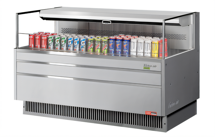 Product image #1 for Turbo Air Low-Profile Horizontal Open Display Merchandiser, 8 Cu. Ft., Deck Only, Self-Contained Refrigeration