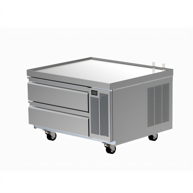 Product image #1 for Delfield Low-Profile Refrigerated Equipment Stand with 2 Drawers, 36-1/4-Inch Wide, Side-Mounted Refrigeration