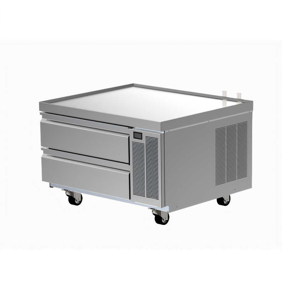 Product image #1 for Delfield Low-Profile Refrigerated Equipment Stand with 2 Drawers, 36-1/4-Inch Wide, Side-Mounted Refrigeration