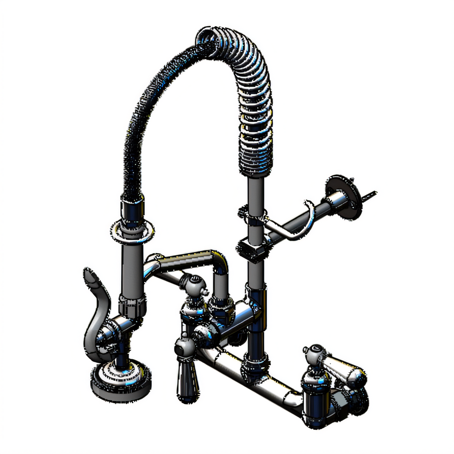 Product image #1 for T&S Brass Mini Pre-Rinse Wall Mount Faucet with 8-Inch Centers, Low-Flow Spray Valve and Add-On Faucet Nozzle