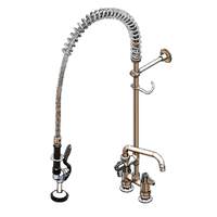 equip 4-Inch Centers Deck-Mount Pre-Rinse Unit with Add-On Faucet, 8-Inch Swing Nozzle, 44-Inch Hose, and 1.15 GPM Spray Valve