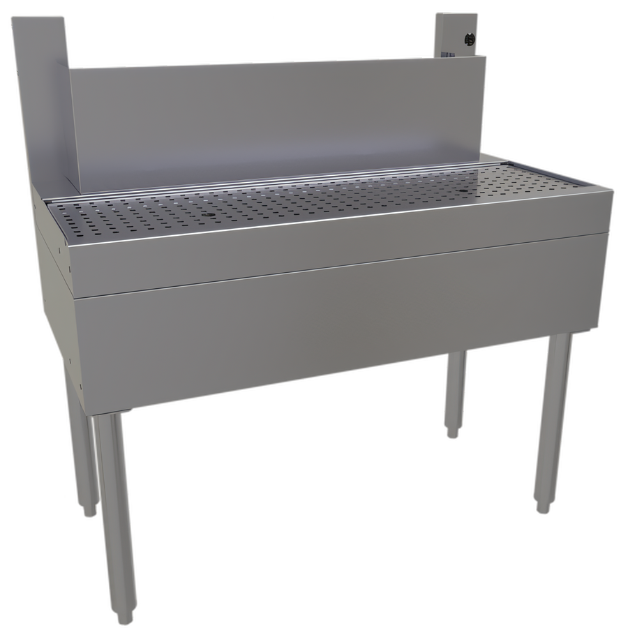 Product image #1 for 36-Inch Stainless Steel Underbar Beer Drainer with Tubing Chase and Front Drain Pan
