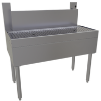 36-Inch Stainless Steel Underbar Beer Drainer with Tubing Chase and Front Drain Pan