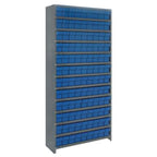 Thumbnail image #1 for Quantum CL1875-604 Closed Heavy-Duty Wire Bin Shelving Unit, 36 x 18 x 75 Inches, 108 Bins, 13 Shelves, 400 lb. per Shelf