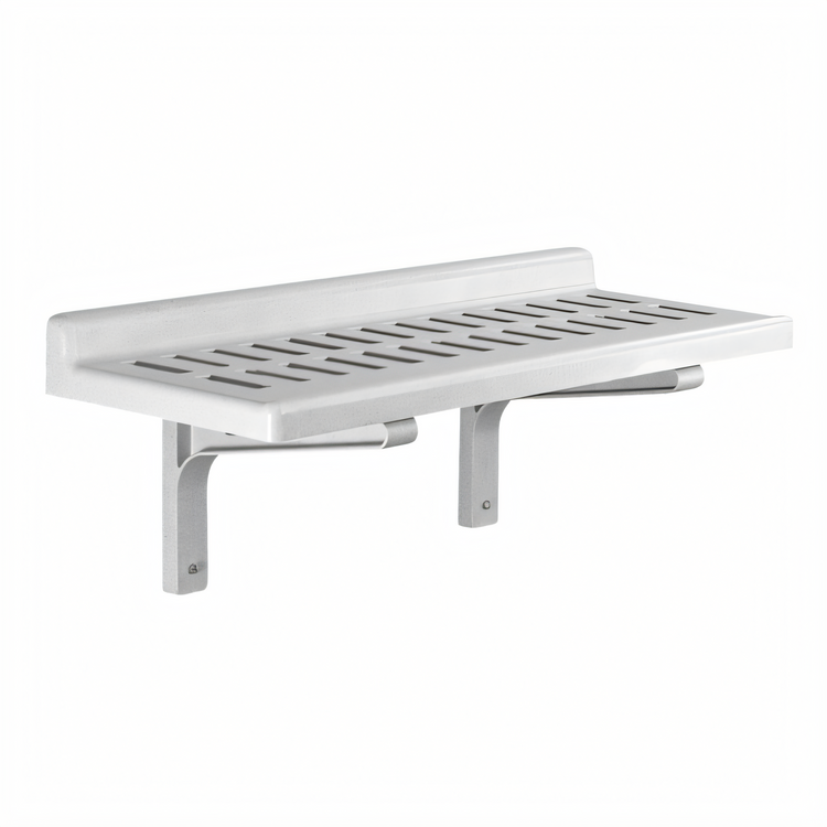 Product image #2 for Cambro Camshelving Wall-Mounted Vented Shelf with 2-Inch Molded Backsplash, 36"W x 14"D x 13-1/2"H, Speckled Gray
