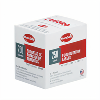 Cambro StoreSafe 2 x 3 Inch White Dissolvable Food Rotation Labels, 250 Labels per Roll, 24 Rolls per Case