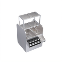 Krowne Royal Series 36-Inch Pass-Thru Underbar Ice Bin/Cocktail Station with Left Ice Bin, 10-Circuit Cold Plate, Double Speed Rail, and Dual Dump Sinks