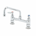 Thumbnail image #1 for T&S Brass Double Pantry Deck-Mount Faucet with 8-Inch Swing Nozzle, 8-Inch Centers