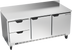 Thumbnail image #1 for Beverage-Air 72-Inch Three-Section Worktop Refrigerator with 2 Drawers, 2 Doors, and Stainless Steel Top
