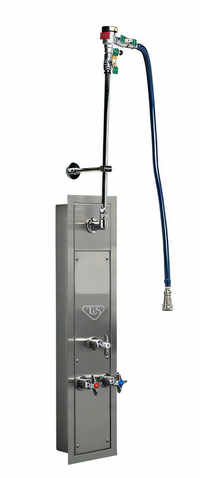 Stainless Steel Wall-Mounted Retractable Hose Reel Cabinet with Mixing Valve
