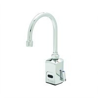 T&S Brass ChekPoint Electronic Above-Deck Touchless Gooseneck Faucet, Single-Hole Deck Mount, Hydro-Generator, 0.5 GPM