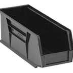 Thumbnail image #1 for Quantum QUS224BR Stacking/Hanging Shelf Bin, 4-1/8"W x 10-7/8"D x 4"H, Black, Divider Slot, Rear Hanger