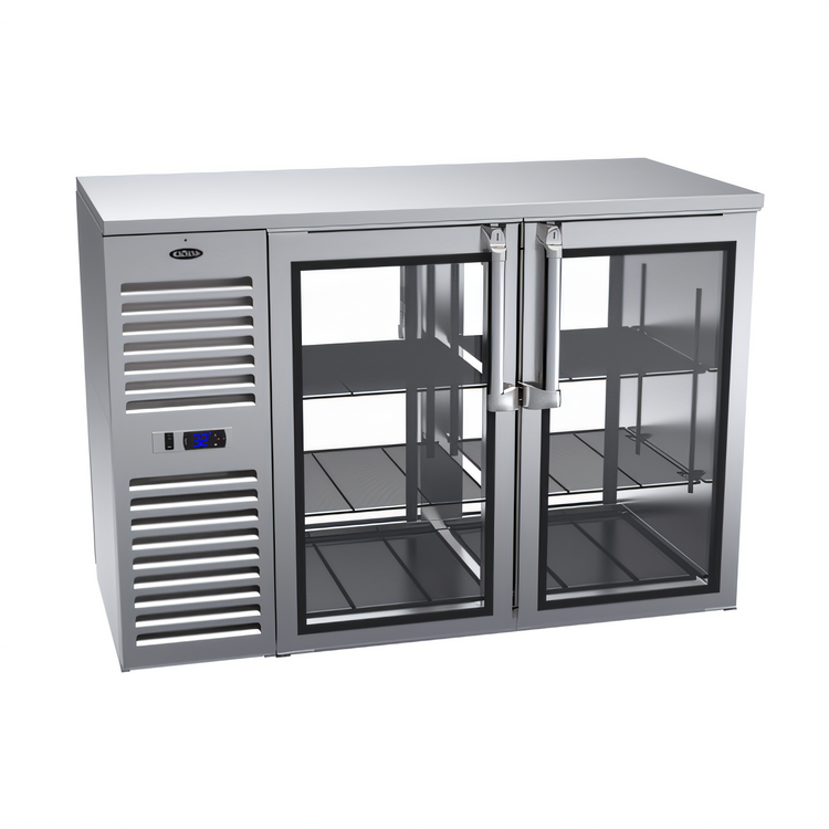 Product image #1 for Krowne Royal Series KPT52L 52-Inch Two-Section Pass-Thru Refrigerated Back Bar Cooler, 4-Door, Left-Mounted Self-Contained