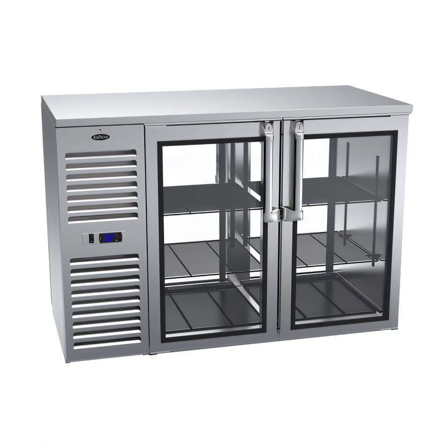 Product image #1 for Krowne Royal Series KPT52L 52-Inch Two-Section Pass-Thru Refrigerated Back Bar Cooler, 4-Door, Left-Mounted Self-Contained