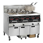 Thumbnail image #1 for Henny Penny Evolution Elite EEE143.0 Electric 3-Well Floor Model Open Fryer, 30 lb per Full Vat, Programmable Controls