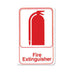 Thumbnail image #1 for Winco Fire Extinguisher Information Sign with Symbol, 6 x 9 Inch, Red Imprint on White