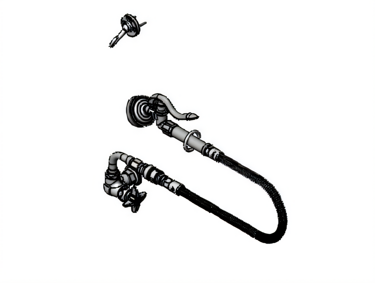 Product image #1 for T&S Brass Single-Temperature Wall-Mount Pre-Rinse Faucet with 32-Inch Hose and 1.15 GPM Spray Valve
