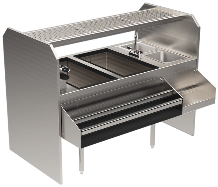 Product image #1 for Glastender PSA-60R Assembly Style Pass-Thru Cocktail Station, 60 Inch, Rightward Workflow