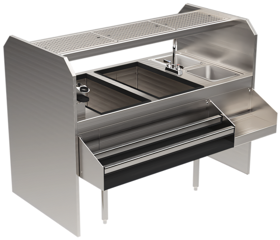 Product image #1 for Glastender PSA-60R Assembly Style Pass-Thru Cocktail Station, 60 Inch, Rightward Workflow